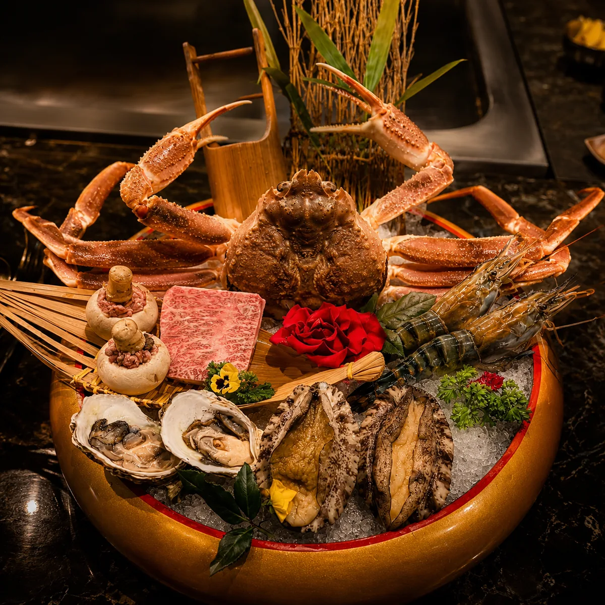 Khay hải sản cao cấp và bò Wagyu cho trải nghiệm Omakase tại The GU