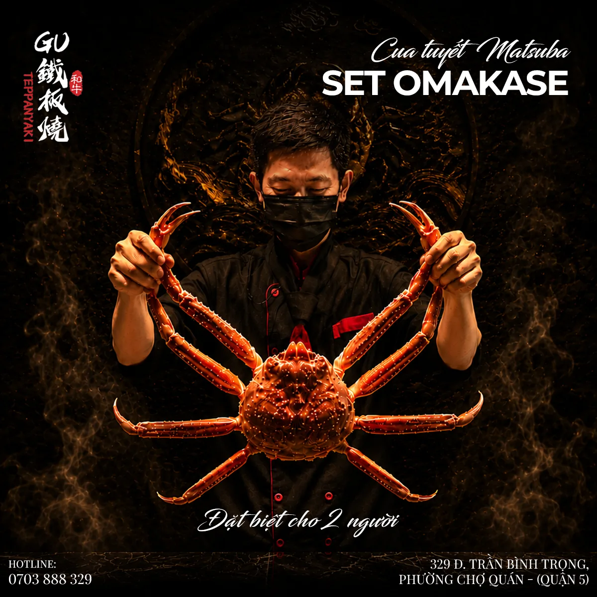 Hình ảnh chính thức set Snow Crab Grand Omakase 5.880.000 VND cho hai khách tại THE GU