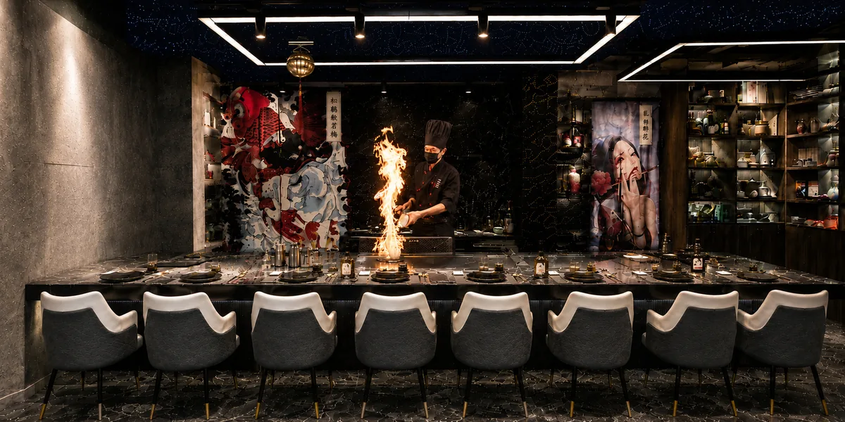 Eight-seat open Teppanyaki counter at THE GU