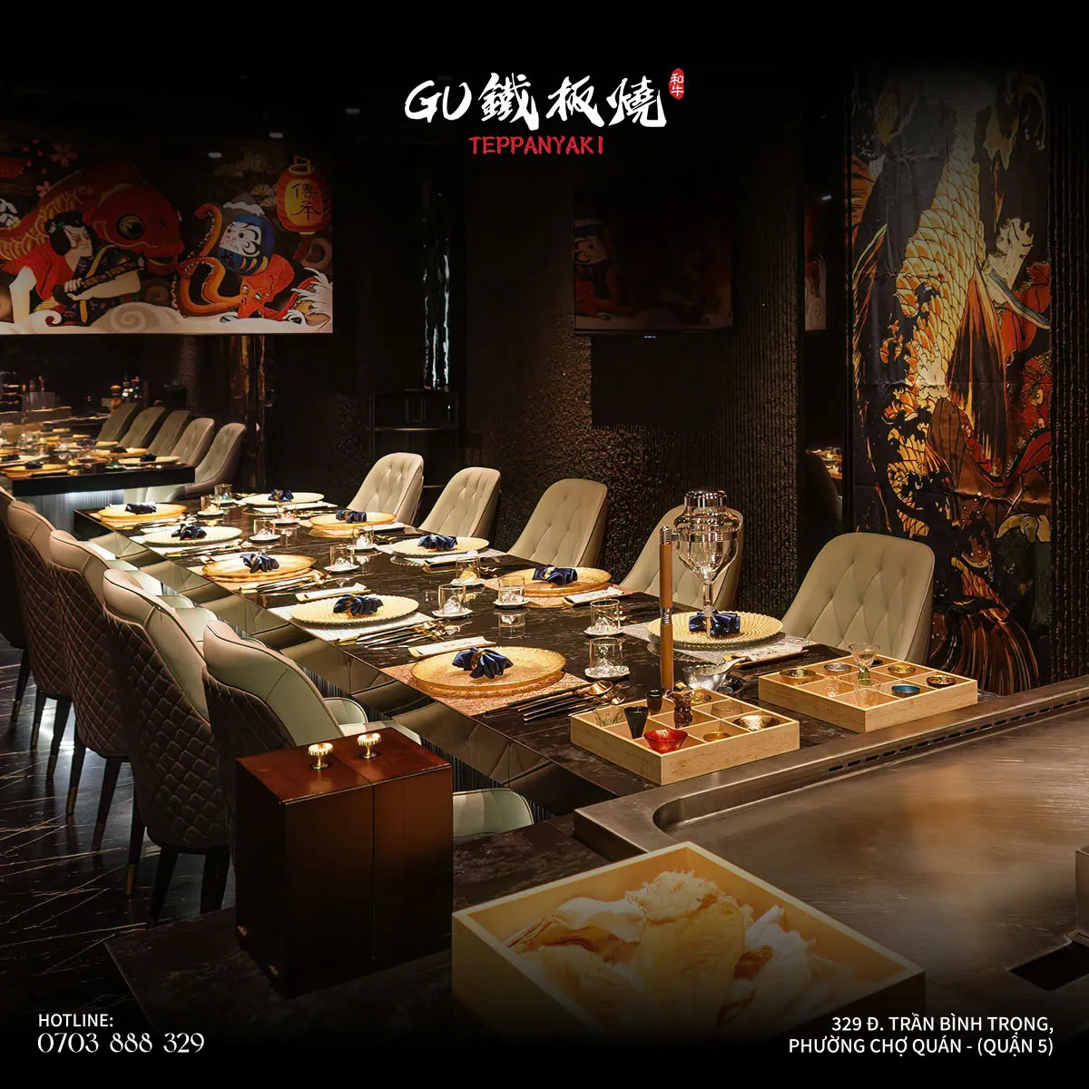 Phòng Teppanyaki riêng 10 người tại The Gu