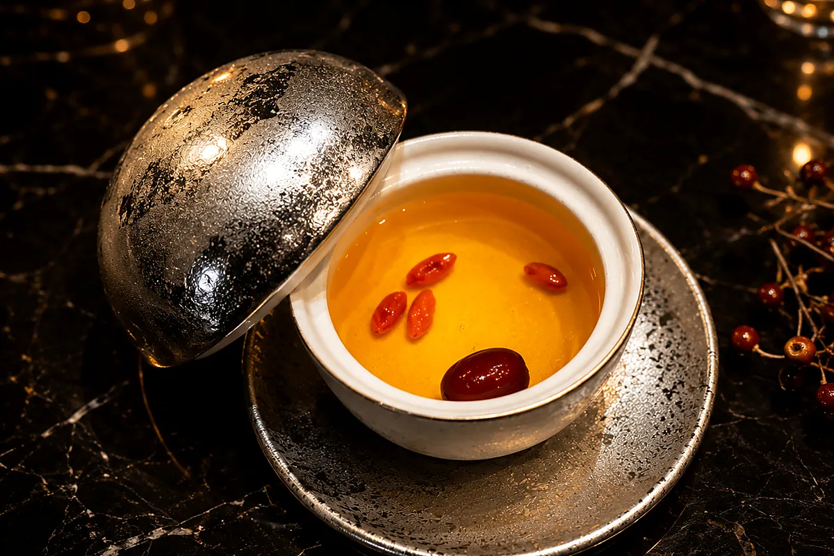 Món mở đầu tổ yến trong set Lẩu Omakase tại The Gu